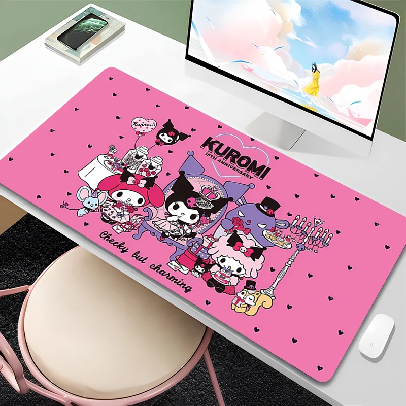 Pc Gaming Kuromi - HD プリント拡張マウスパッド 90x40cm クロミ ノンスリップ耐久性のあるゲーミングデスクマット PC