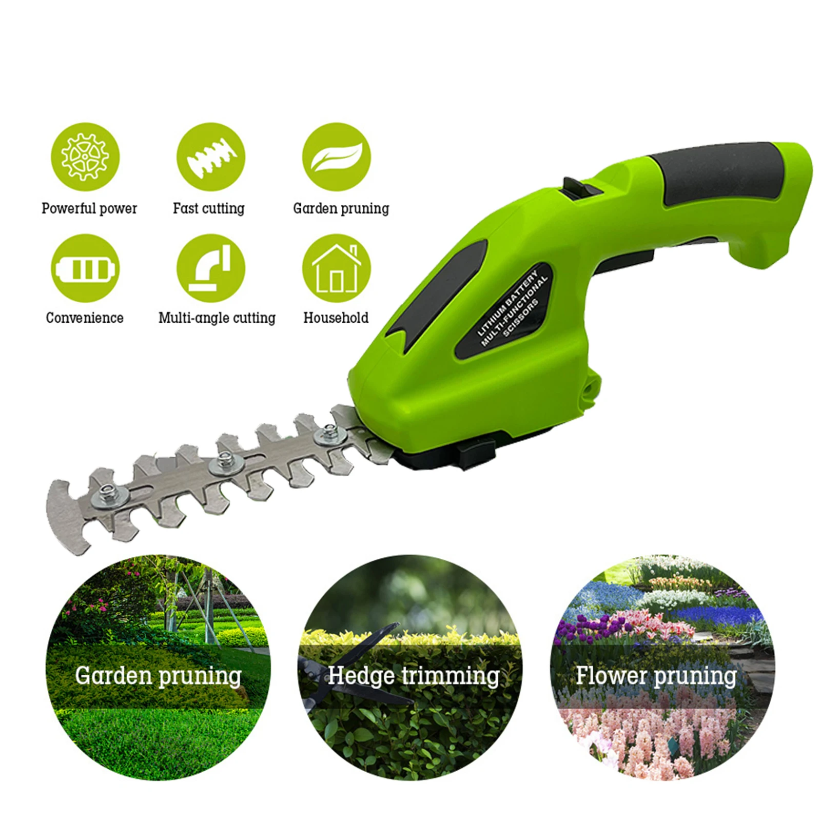 Tagliasiepi elettrico 2 in 1 7.2V/3.6V tagliasiepi a batteria agli ioni di litio per elettroutensili da giardino cesoie elettriche da potatura