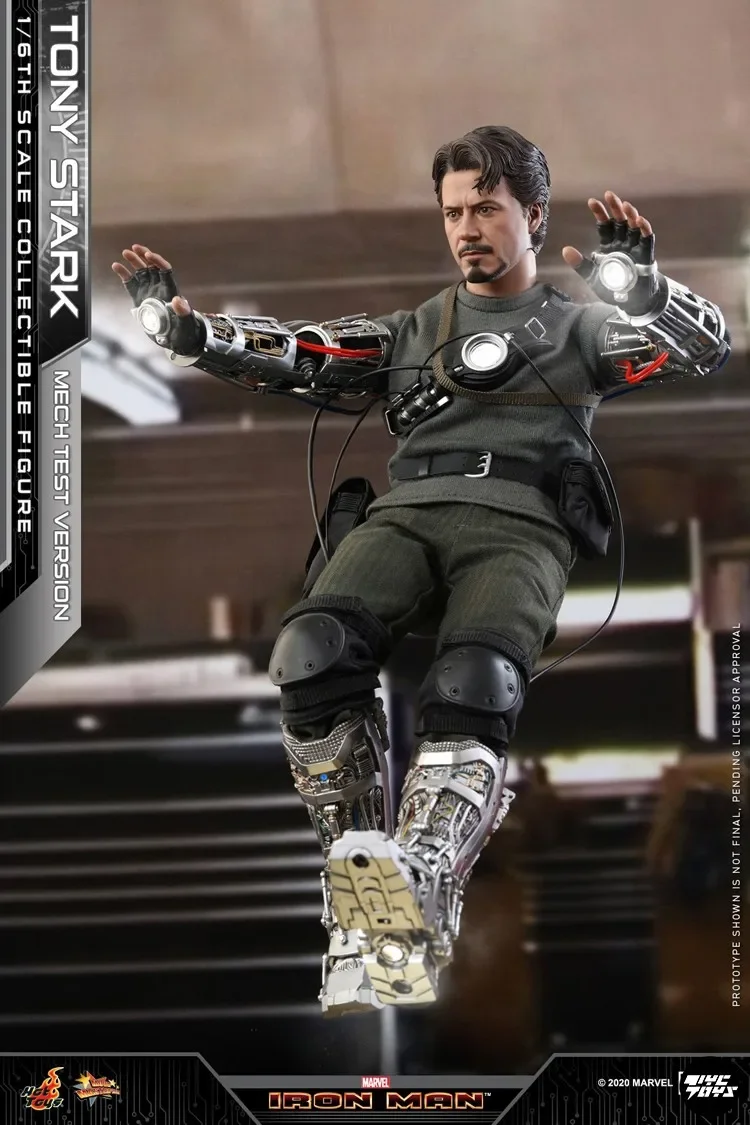 Original Hot Toys Tony Stark Action Figure 1/6 Mech Test Version Iron Man Anime Figures HT MMS582 Statue Mechanical Collect Toys