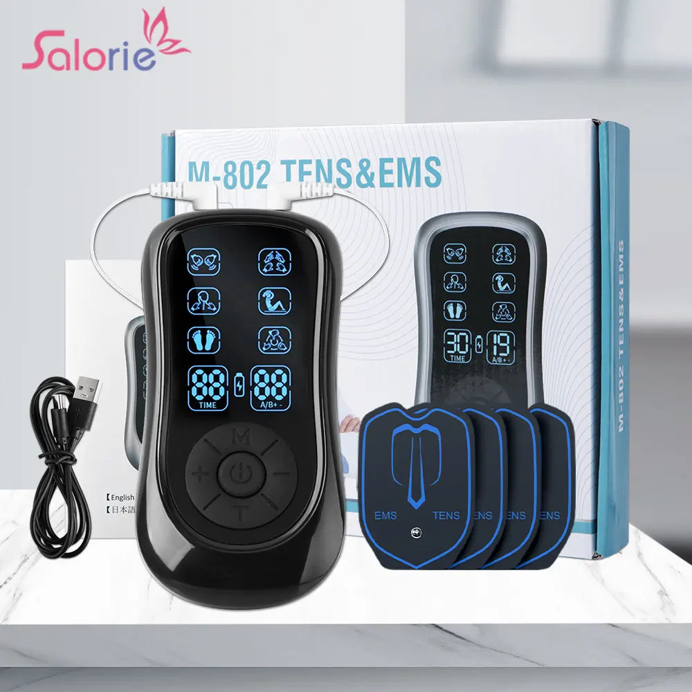 

LCD Display Tens Muscle Stimulator Electric EMS Pulse Acupuncture Body Massage Therapy Slimming Relax Machine Electrostimulator