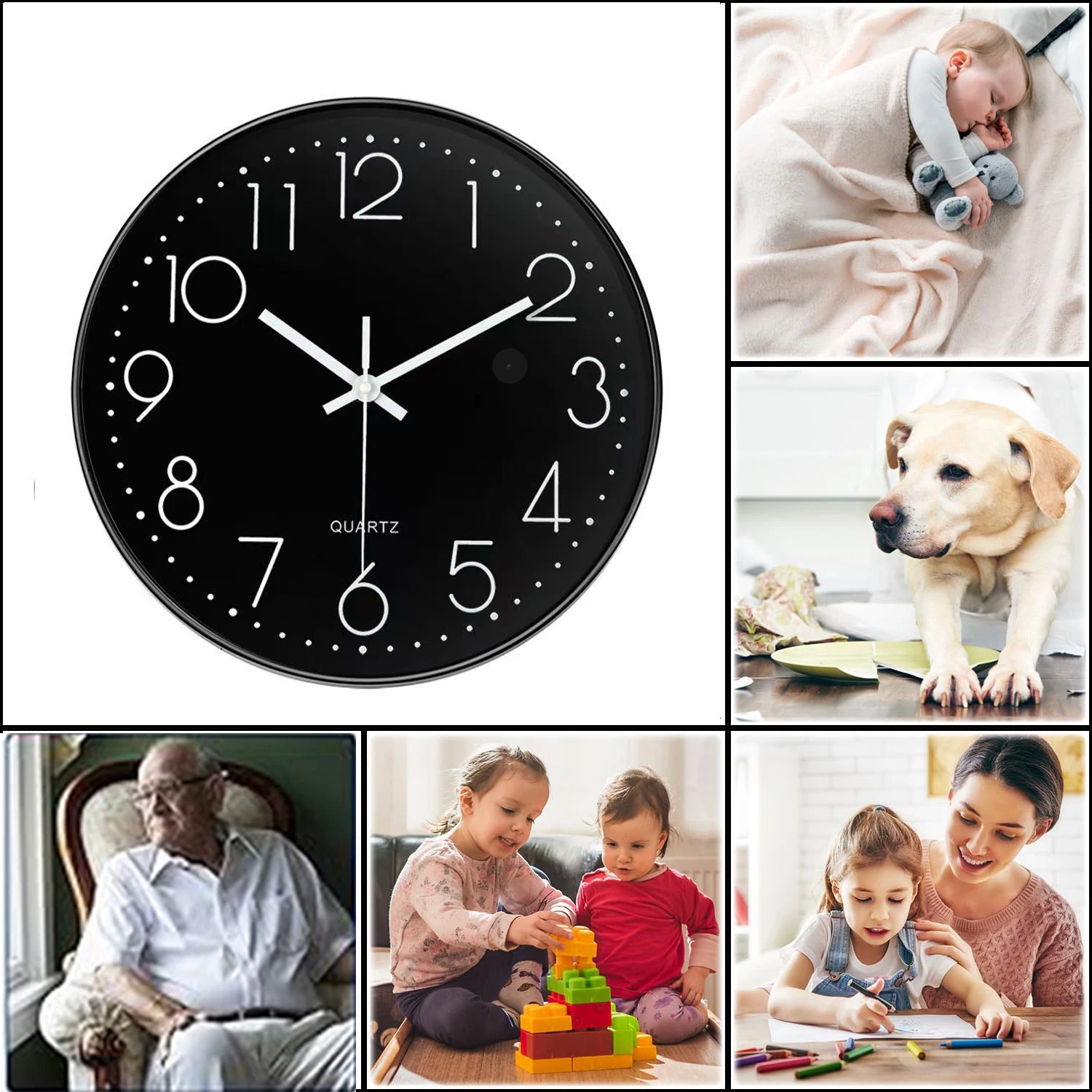 

8inch Creative IP Nanny Wall Clock Home Electronic Clock Support TF Card With Wi and Fi Nanny DIY Clock