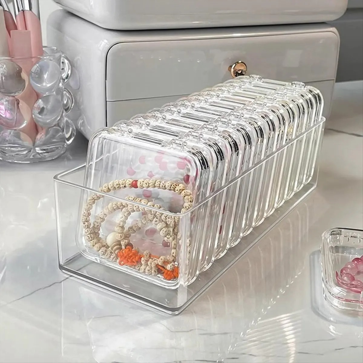 DT38 Large Capacity Acrylic Bracelet Organization Box Practical Bangle Jewelry Display Case for Jewelry Enthusiasts Small