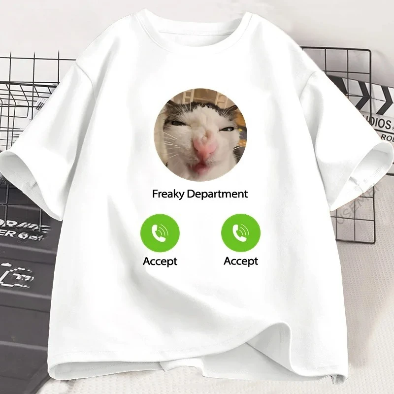 Freaky Department drôle chat Meme T-shirt à manches courtes femmes T-shirt Harajuku été Streetwear femmes vêtements t-shirts Y2K haut