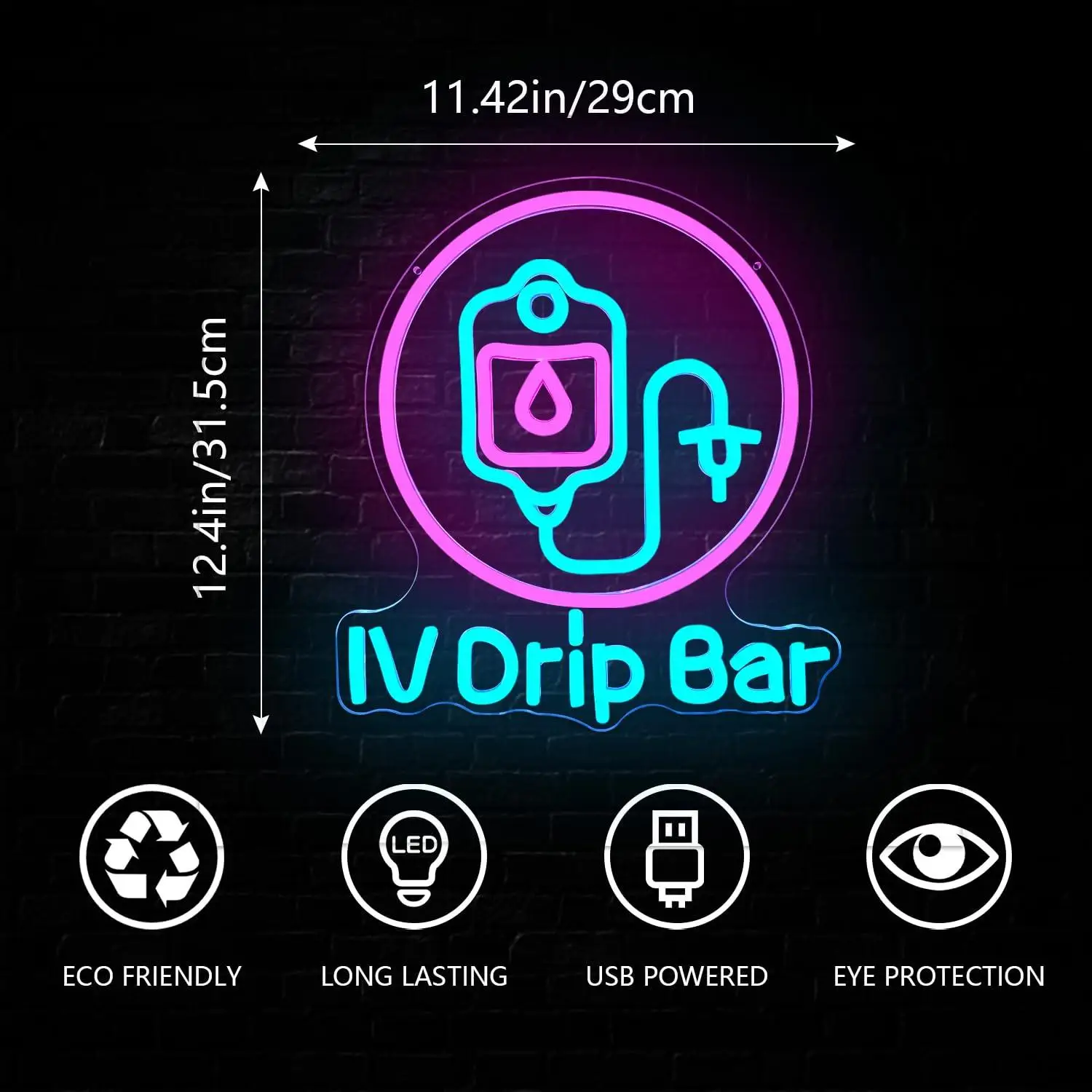 IV Drip Bar Neon Sign USB Dimmable LED Light for Wall Decor Medical Clinic Office Wellness Room IV Therapy Art Decoration Gifts view 5