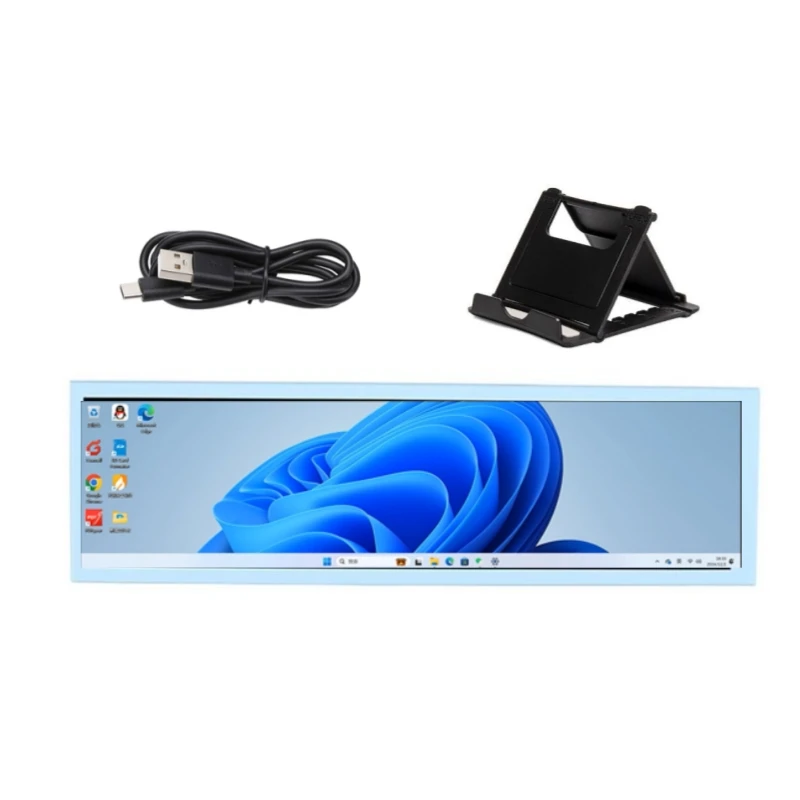 New 8.8 Inch USB Type-C Secondary Screen Long Strip LCD Display CPU GPU RAM Computer Monitor