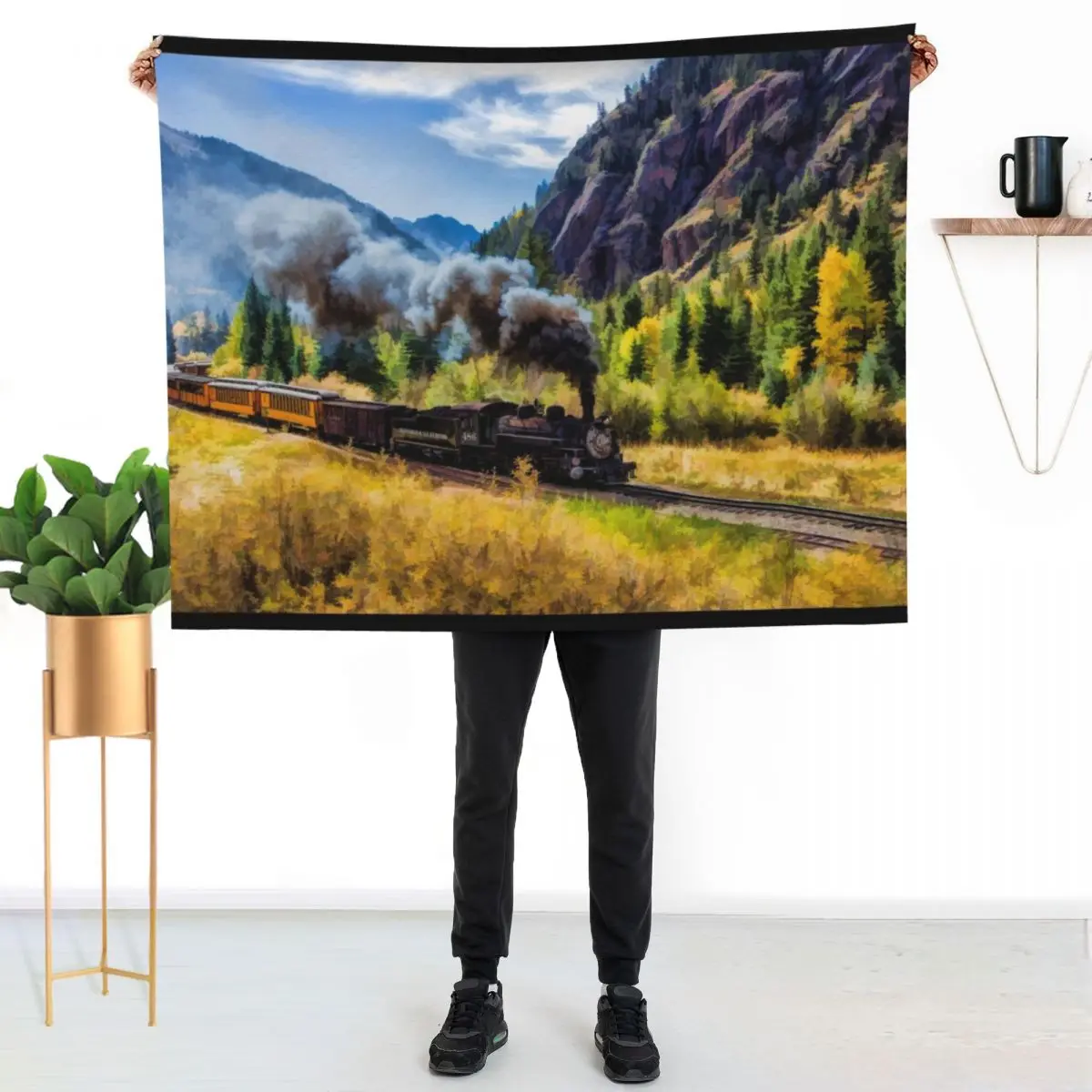Scenic Durango and Silverton Steam Train Throw Blanket Polar heavy to sleep Soft Beds warm for winter manga Blankets