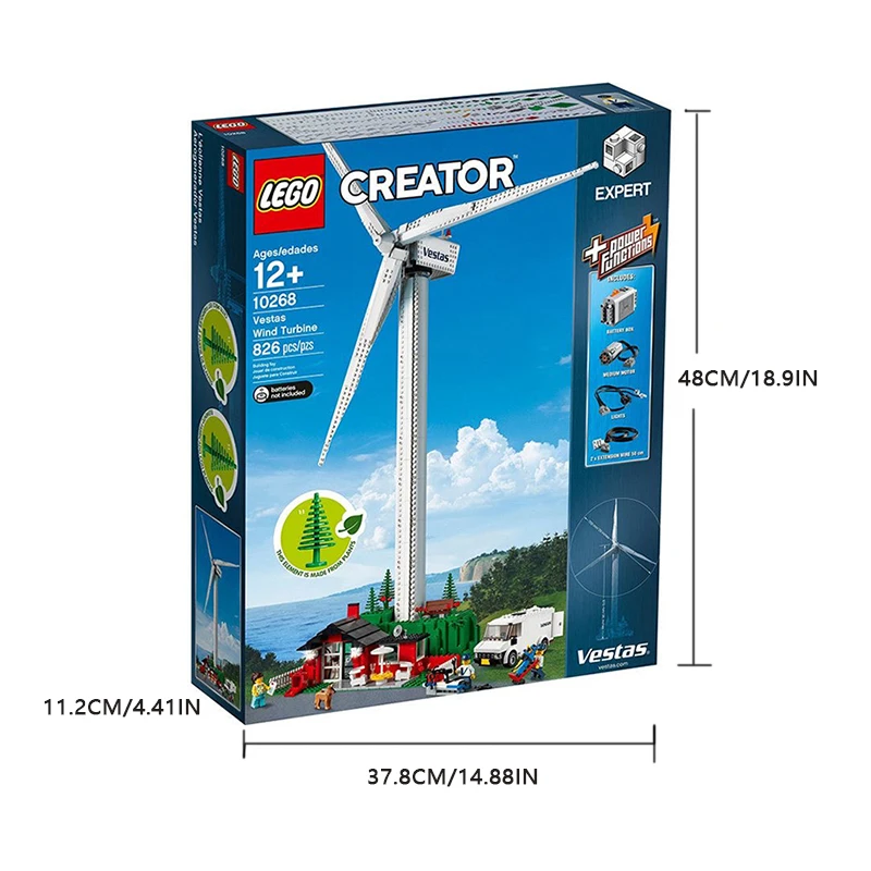 10268 ветровая турбина LEGO Vestas-это креативная серия LEGO, состоящая из 826 деталей, подходящая для домашнего декора