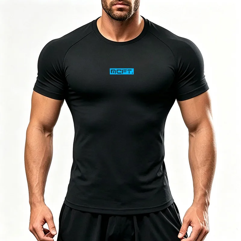 Men's Quick Dry Running T-Shirts Raglan Short Sleeve Breathable Athletic Gym Workout Moisture Wicking Sports Shirt For Fitness