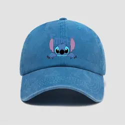 Disney-sombreros de dibujos animados Lilo & Stitch para pareja, gorra de béisbol informal, visera ajustable para el sol, moda al aire libre, 2023