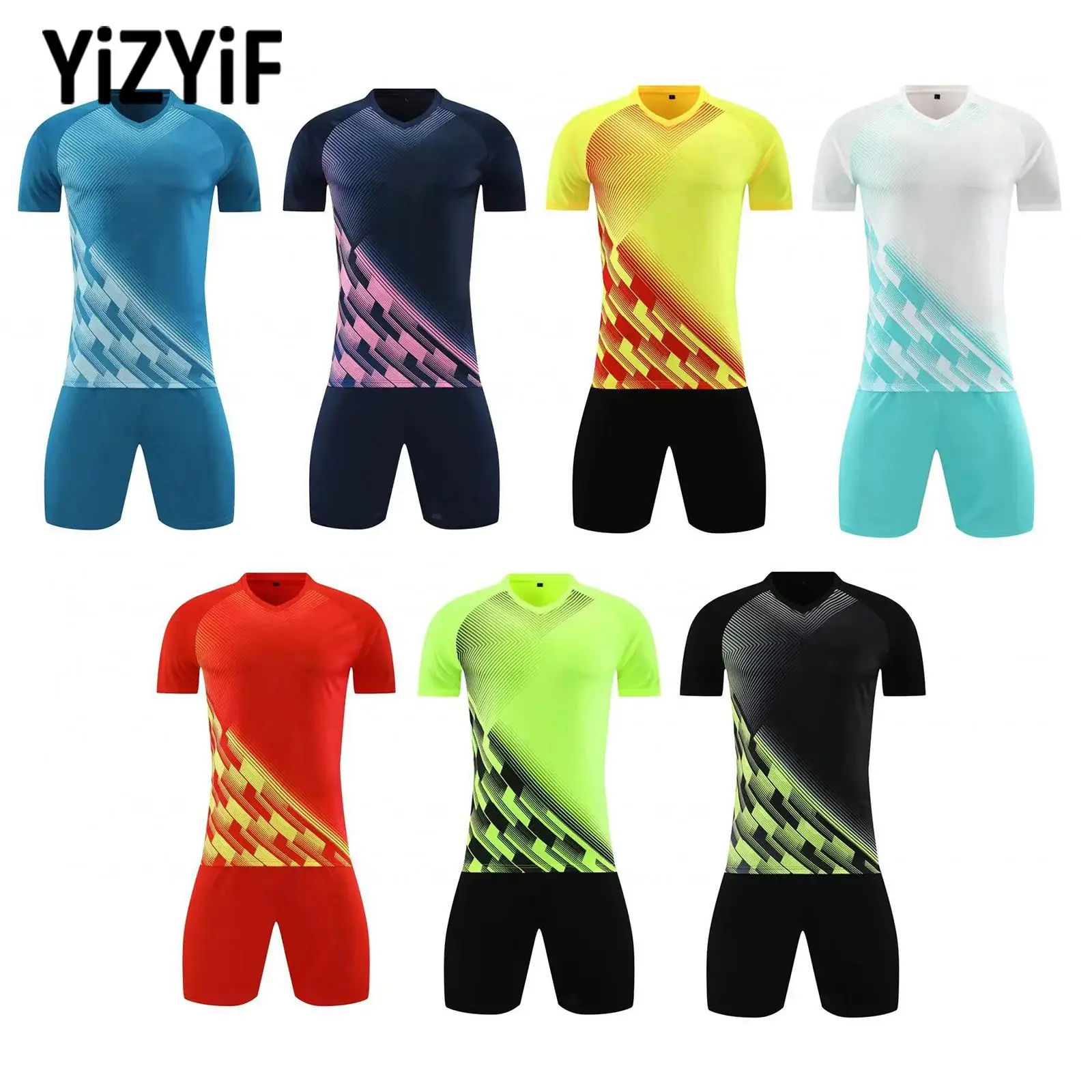 

Breathable Soccer Uniform Kids Boys Girls Quick-Drying Fitness Tracksuit Short Sleeve T-shirt with Shorts Sets Summer Sportswear
