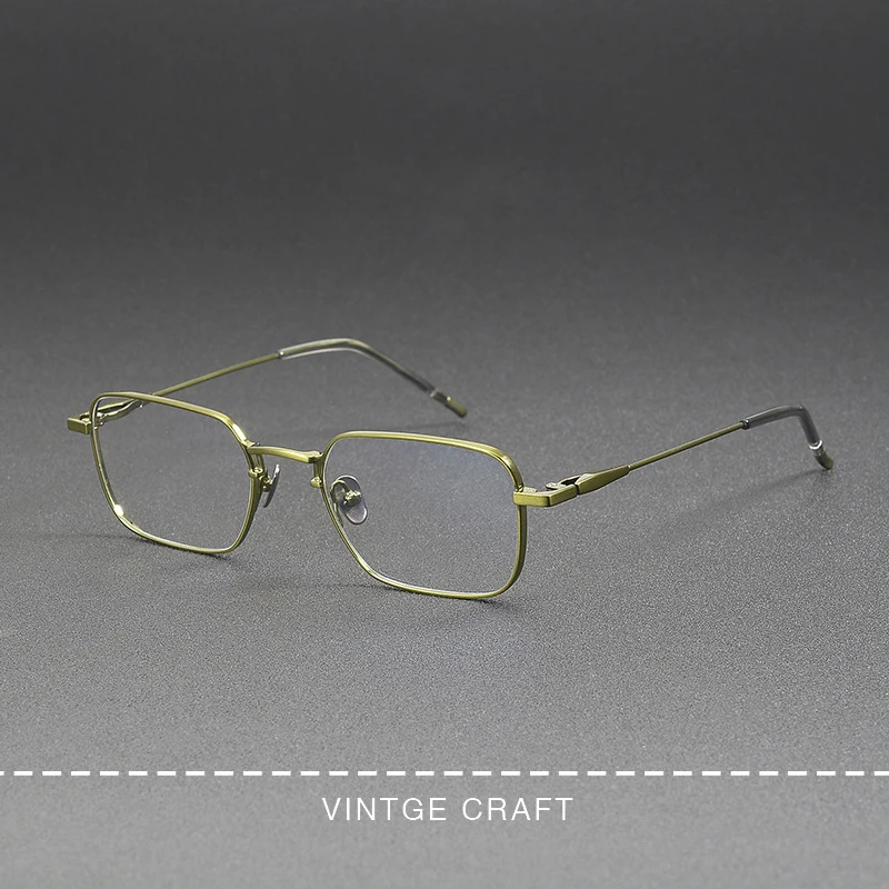 2025 Japanese Pure Titanium Men Rectangle Glasses Frame Ultra-light Business Simple Eyeglasses Brand Design 462FX Square Eyewear