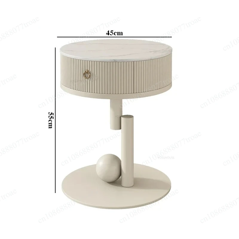 Nordic Slate Nightstandse Home Round Bedside Table Creative Coat Rack Living Room Storage Cabinet Light Luxury Bedroom Furnitur