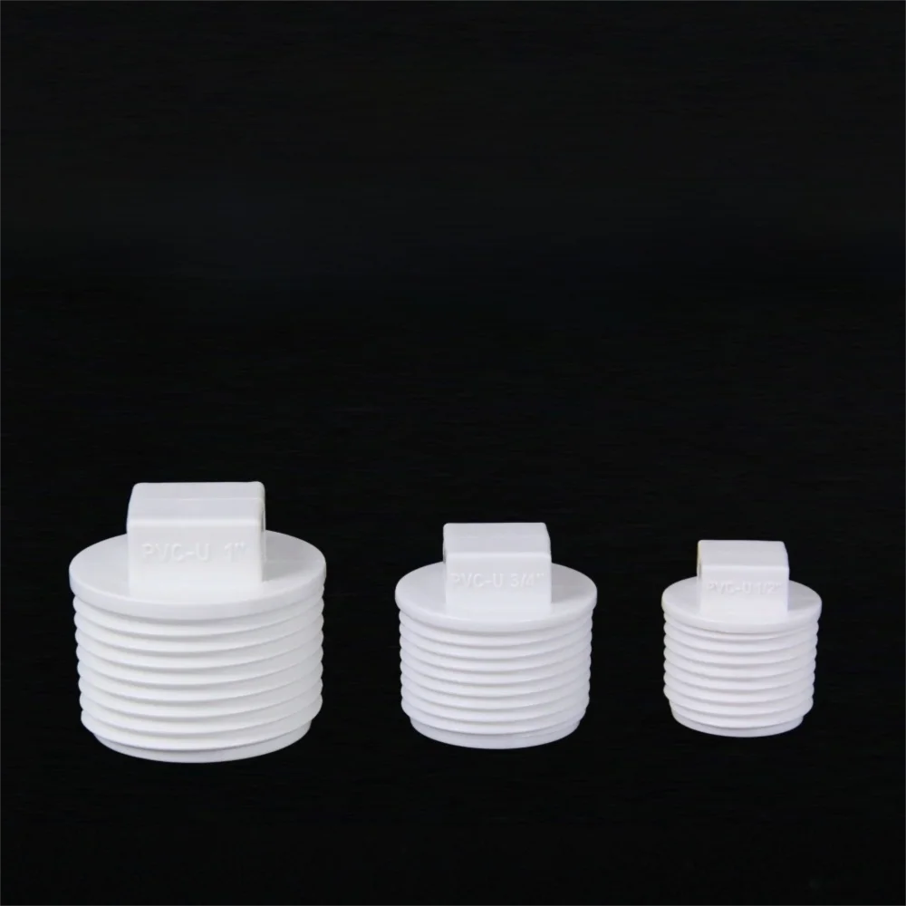 10pcs/set Useful PVC Male Thread End Cap Leak Proof External Plug Plumbing Pipe Plug 1/2