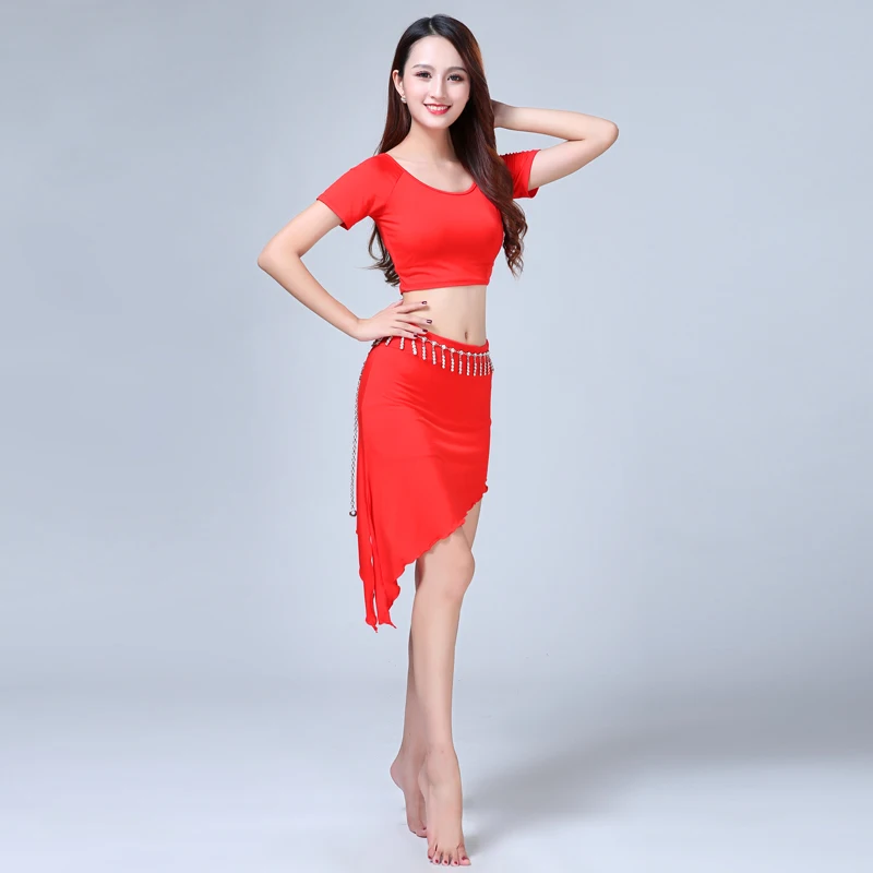 Customized Belly Dance Costume Practice Set Sexy Oriental Dancewear Performance Clothes Belly Dancing Top Skirt Belt Waist Chain