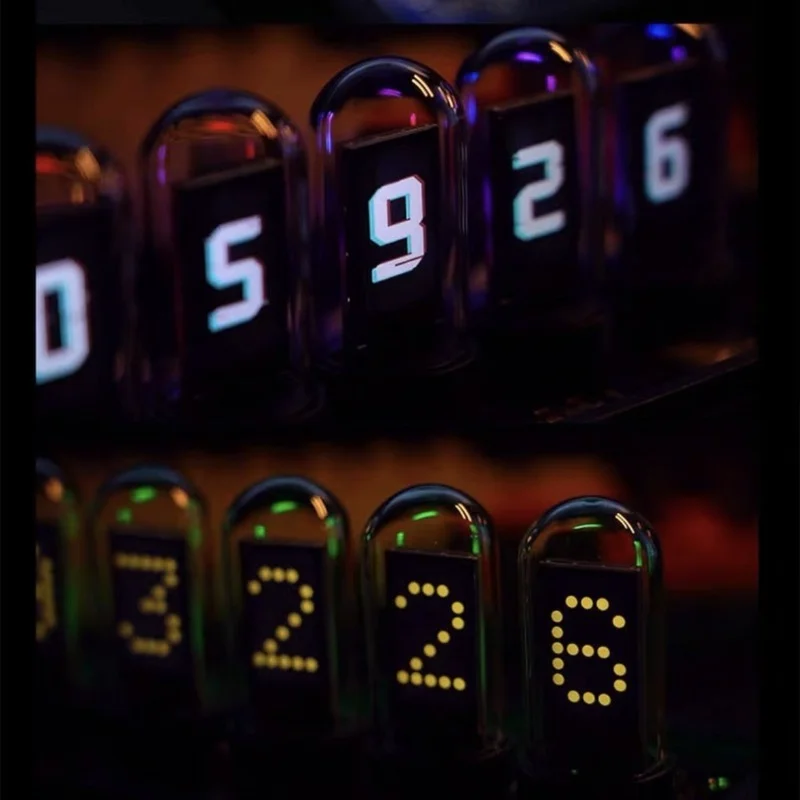 Lighting Table Clocks IPS Bedroom Arc Tube Crystal Variable Clock Electronic Numbers Clock Tabletop Retro Exquisite Home Decor