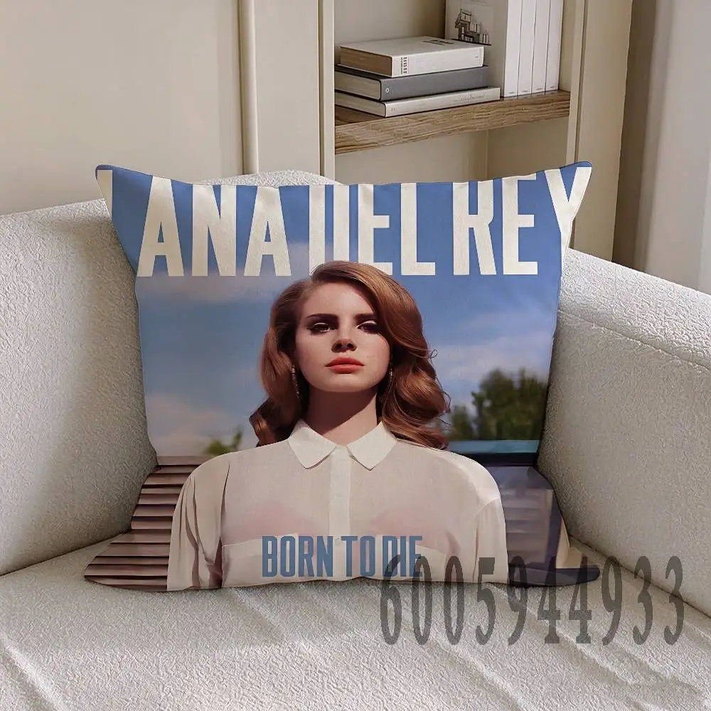 L-Lana Del Rey Anime Celebrity Merchandise All-Match Printed Pillow Case Sofa Car Office Room Decoration Protector