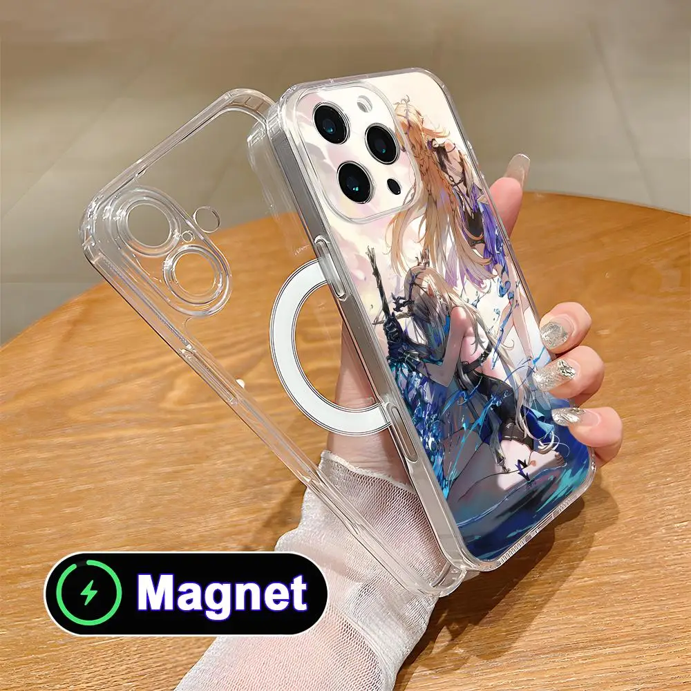 

Wuthering Waves Cartethyia Phone Case for iPhone 17 16 15 14 13 12 11 Air Pro Max Plus Mini Soft TPU Clear Magsafe Cover