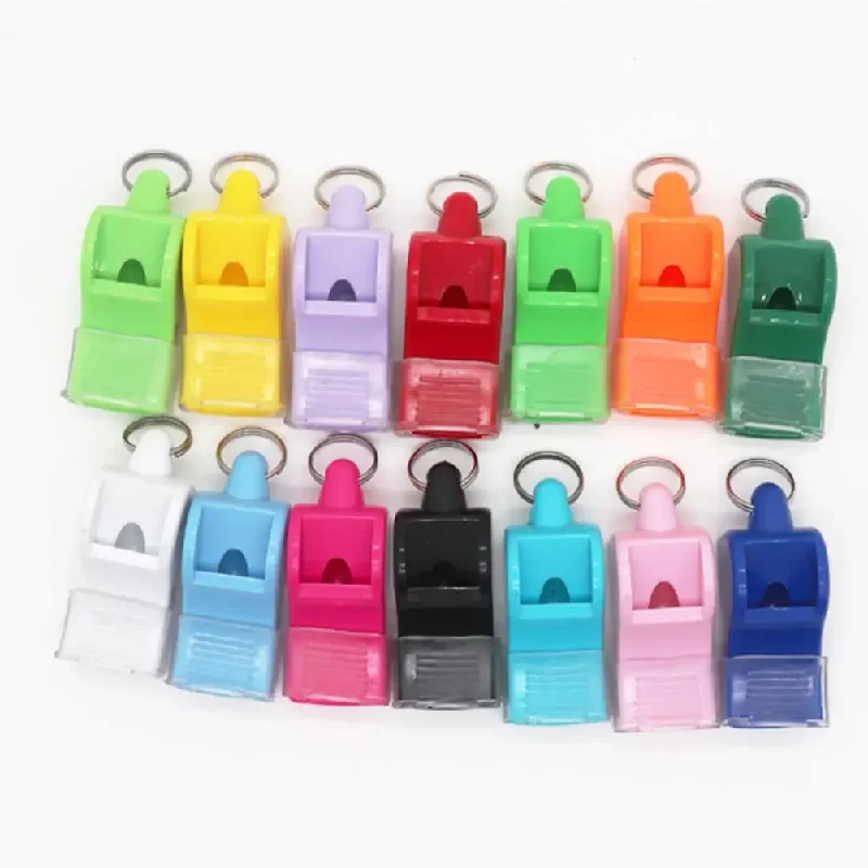 Whistle with Lanyard And Mouth Grip Plastic Sports Whistle Loud Crisp Sound Whistle for Coaches Referees Training Camping Emerge