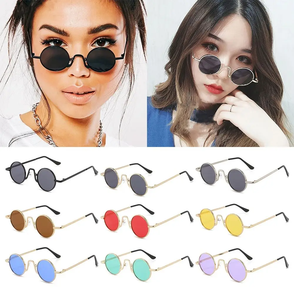 

Fashion UV400 Protection Small Round Sunglasses Punk Colorful Circle Shades Eyewear for Women & Men