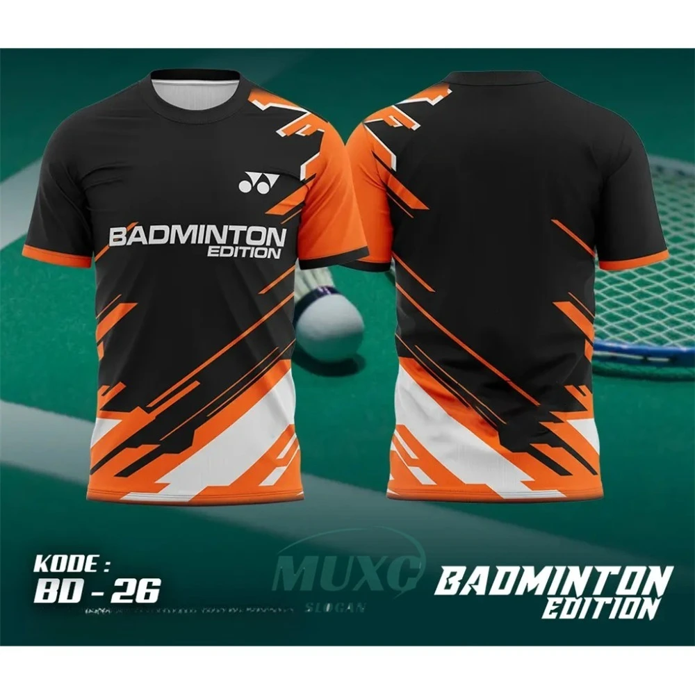 

Outdoor Badminton Sports Men's T Shirt Casual O-neck Short Sleeve Top Fashion Quick Dry Tennis Sportswear Summer Gym T-shirt Man