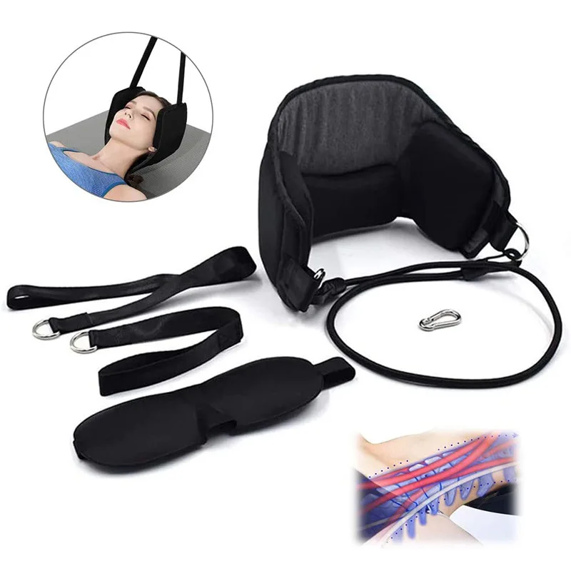 Hammock with Stand for Neck Traction Massager Cervicales To Reduce Neck Pain Relief Relaxation with Free Eye Mask Neck Hammock