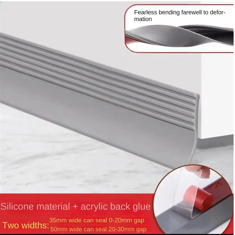100cm Silicone Door Draught Excluder Door Bottom Sealing Strip Tape Weatherstrip Waterproof Wind Proof Sound Insulation Tape