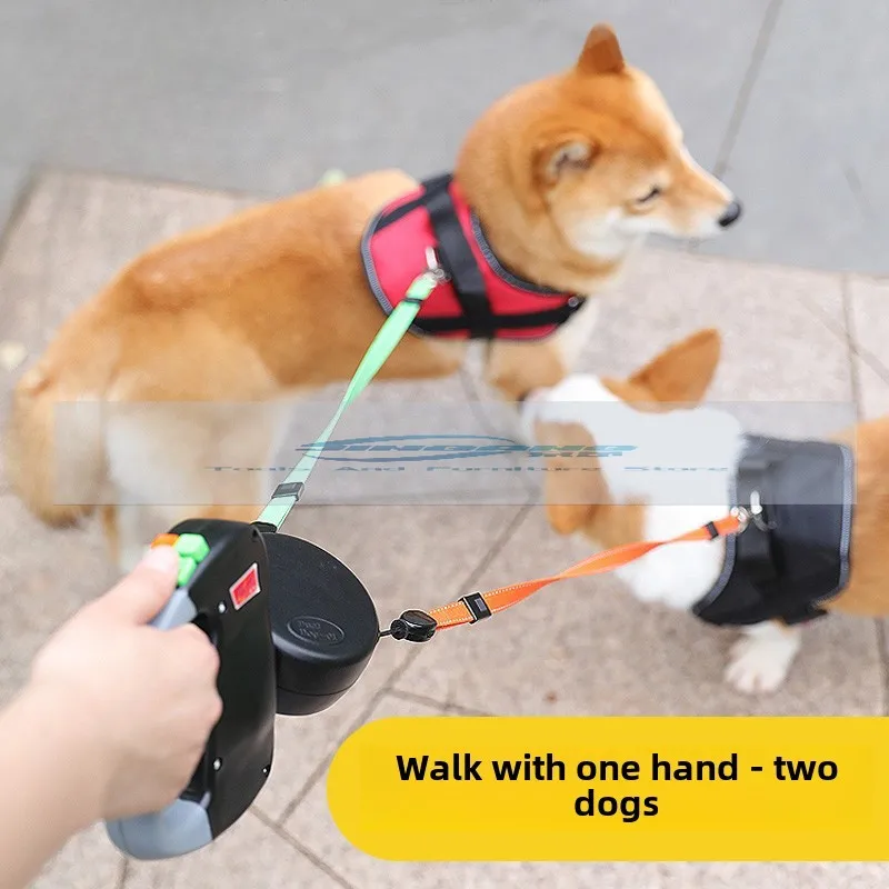 

Поводы для собак от одного до двух, автоматические телескопические и двусторонние поводки для прогулок с защитой от намотки, два поводка для собак, средние и маленькие