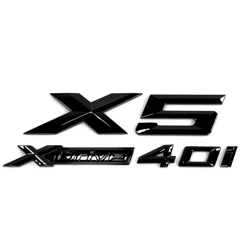 2pcs New Style Gloss Black X5 XDrive 45e Trunk Badge Emblem Sticker for BMW X5 E70 E53 F15 G05 Accessories view 4