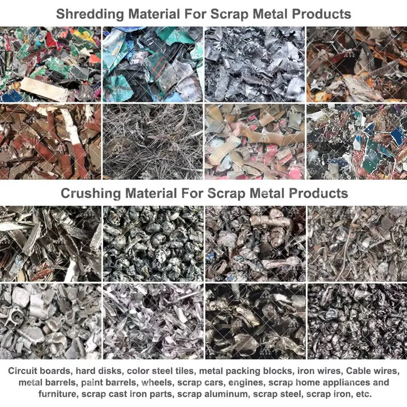 Triturador de sucata de aço de lata de folha de alumínio de lata, triturador de saco tecido de plástico de sucata de metal