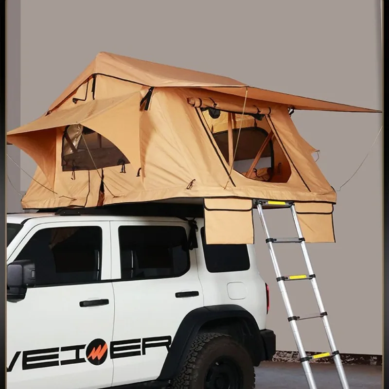 Roof tent outdoor self-driving automatic car off-road SUV camping bed folding soft top tent