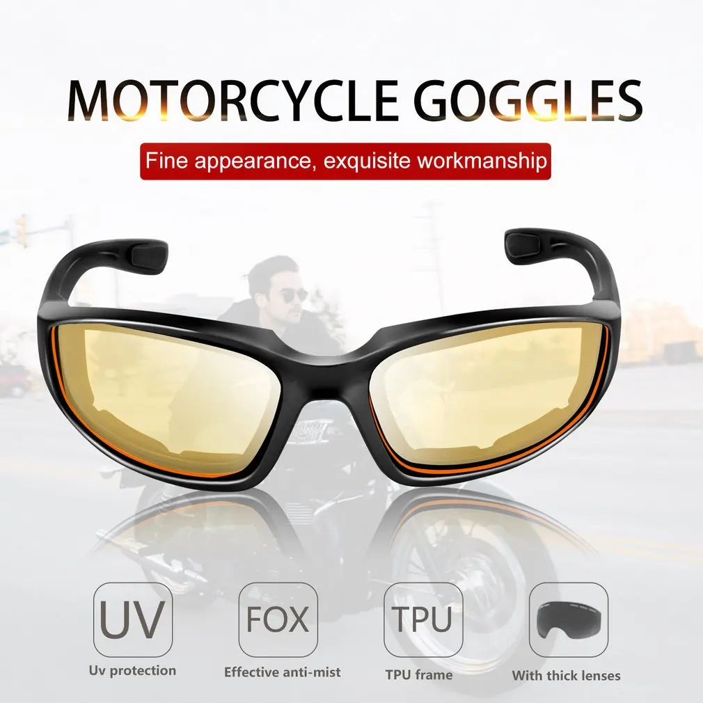 Fashionable Motorcycle Glasses Racing Anti-glare Windproof Vintage Men Women Safety Goggles Eyeglasses Sunglasses Eye Protection