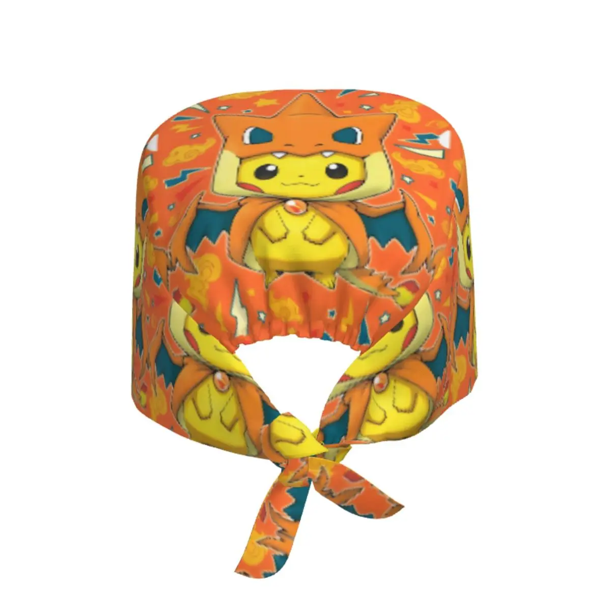 Custom Bikachus Charizard Cleaning Working Cap Cool Men Women Animation   Scrub Cap Surgicals Hat Nurse Scrubs Hat For Dentist view 2