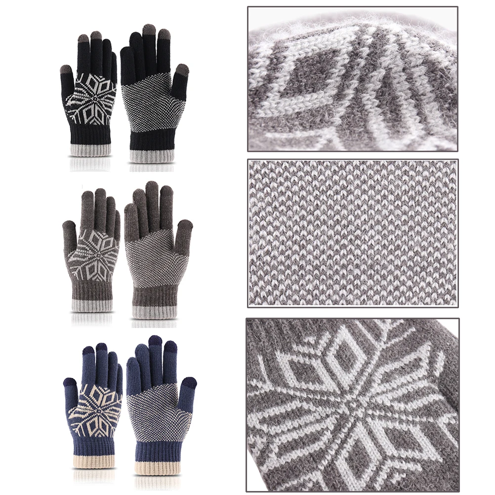 

Warm Finger Gloves Knitted Anti- Outdoor Sports Gloves For Gentlemen Winter