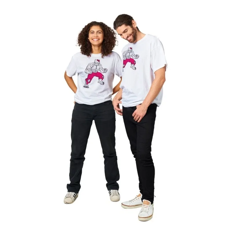 

Fitness Hello Kitty Cartoon 3D Printed Men's and Women's Plus Size T-shirt Summer Loose Casual Funny Short Sleeved Couple's Top