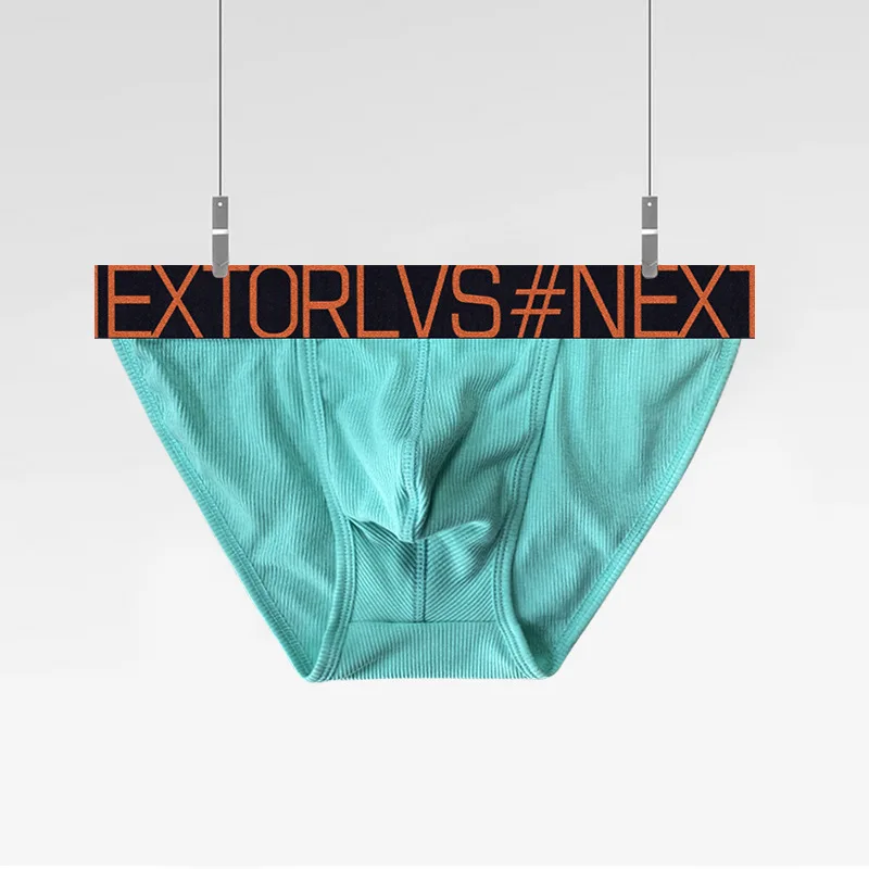 Solid color, men's high-fork underwear, cotton breathable large pocket, low-rise briefs men's OR696