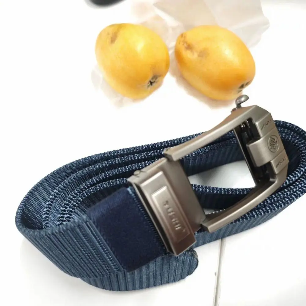 Retro Letter Men Nylon Alloy Belt Versatile Classic Pin Buckle Belt Non-porous Wear-resistant Casual Belts Waist Accessories