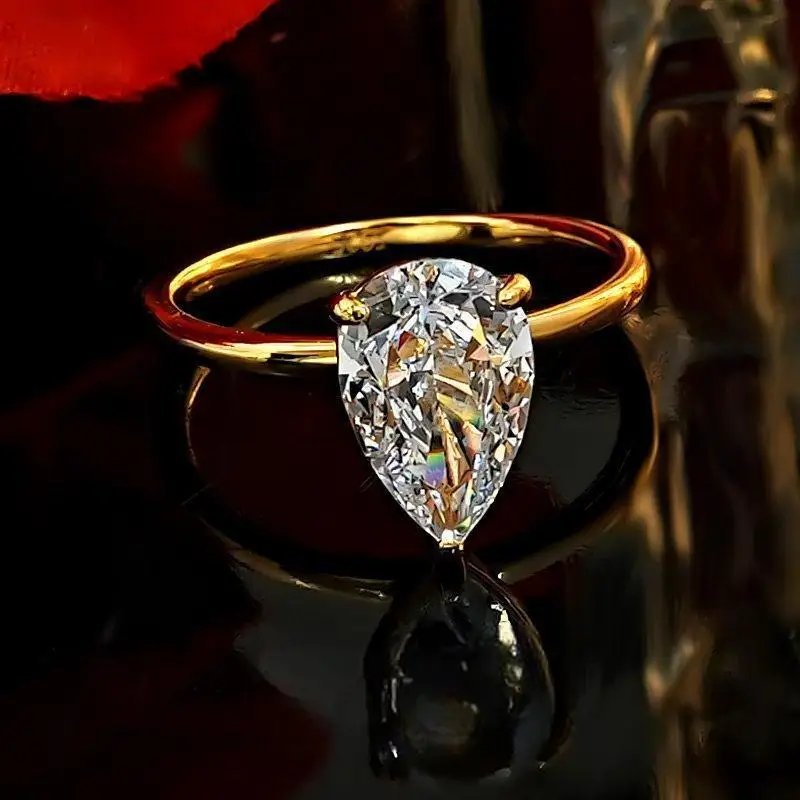 MINWEEN Luxury 6ct Diamond Ring with 100% Silver 925 Engagement Wedding High Carbon Diamond Ring Jewelry