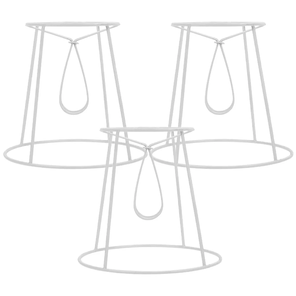 

3pcs Frames Iron Diy Table Support Easy Installation Smooth Edges Long-Lasting Home Decor Metal Lampshade Desk Light