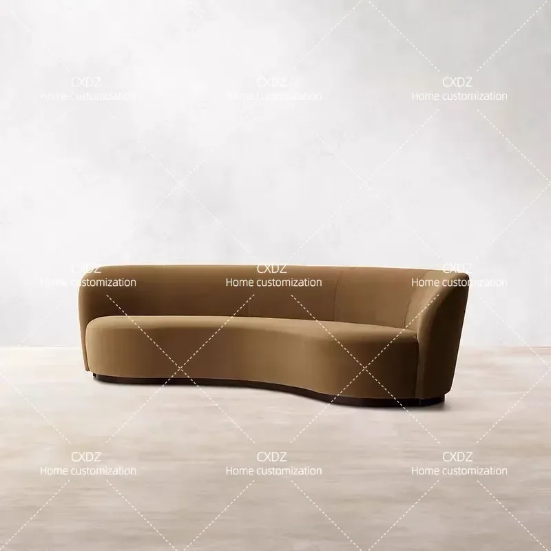 Curved Fabric Sofa for Small Living Room Hotel Homestay Corner Sectional Couch Modern Simple Design Special Shaped Seating