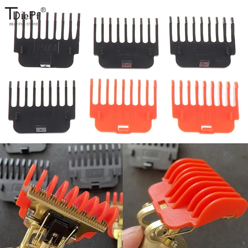 Protectores de pelo para cortadora profesional T9, repuesto de guías de corte, 1,5mm, 2mm, 3mm, 4mm, 6mm, 9mm, 6 unidades por juego