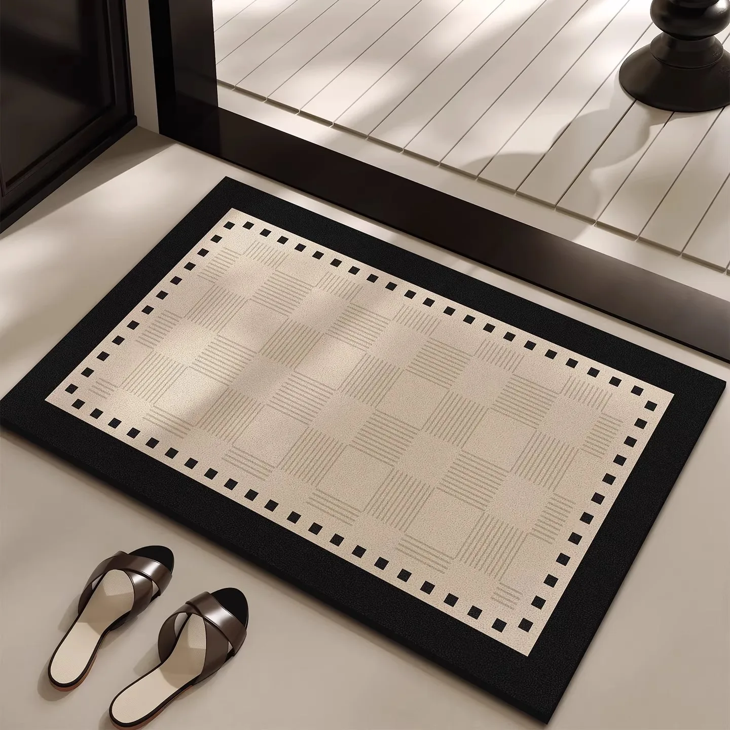 Bathroom Carpet Home Decoration Bath Absorbent Geometric Pattern Floor Mat Toilet Rug Doormat Non-slip Foot Mats Alfombra De