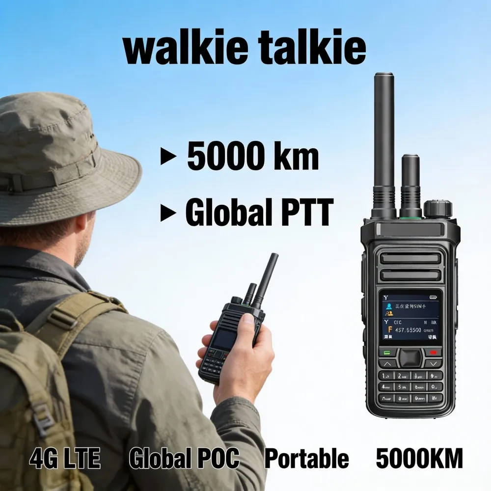 Mini Radio Public POC Global Intercom for Public Network, Outdoor 4G 5000km walkie talkie