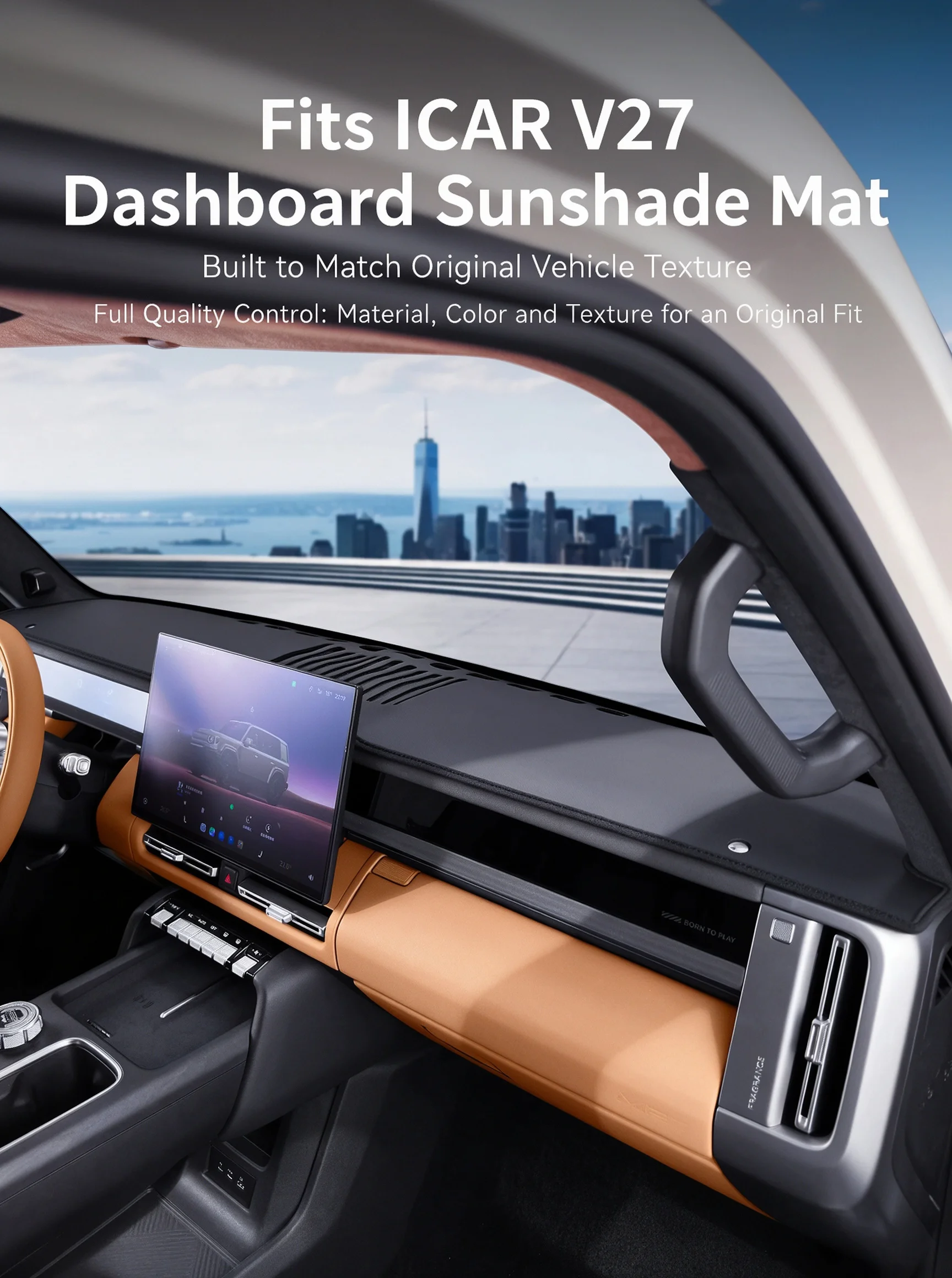 For Chery iCAUR V27 iCAR V27 Esteo V27 Center Console Dashboard Sunshade Pad Dashboard Sun Protection Pad Interior Accessories