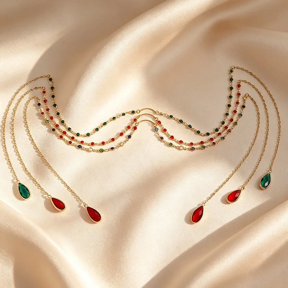Nose Accessories Bohemian Sexy Face Chain Exquisite Long Tassel Earhook Water Drop Pendant Fashion Facial Jewelry Masquerade