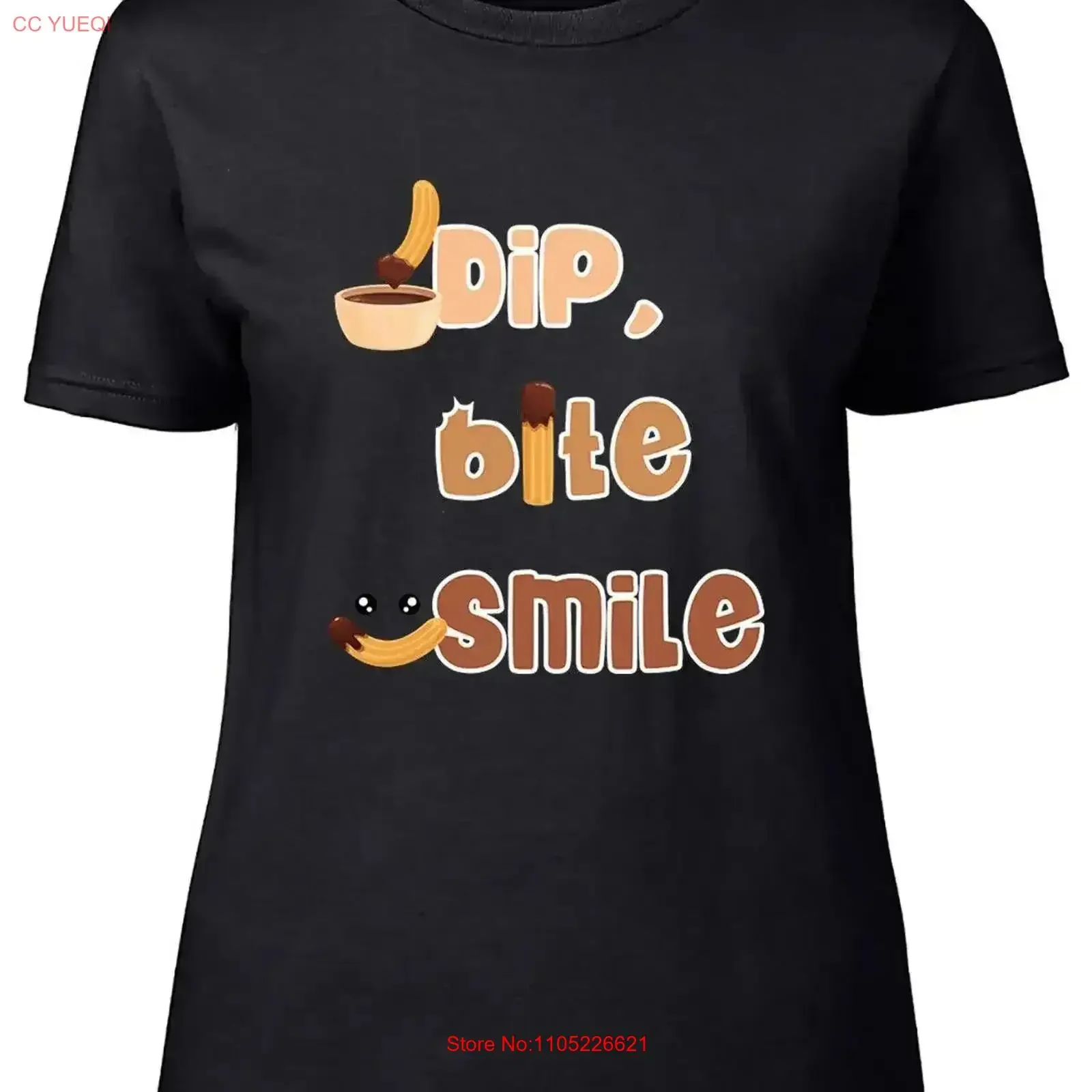 Dip Bite Smile Womens T Shirt Churros Lover Ladies vintage Washed Stretched Slightly Comfortable designer clothes vintage