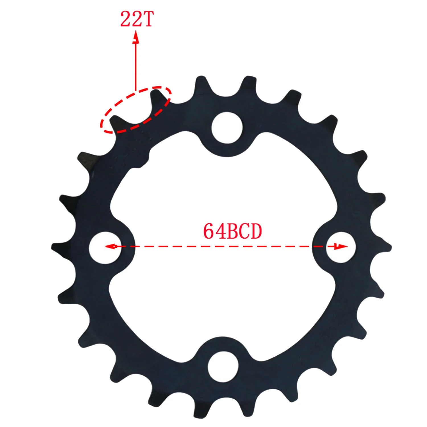 104/64 BCD Bicycle Chainring 22T Bike Chain Ring Double/Triple Chainwheel for Mountain Bicycle Chainrings Crankset