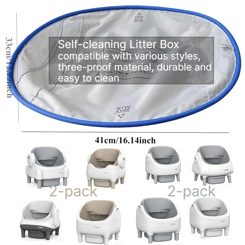 2 Pack Soft Round Waterproof Cat Litter Mat Non-Stick Scratch Resistant Replaceable Base Cleaning Pad For Smart Auto Cat Toilet