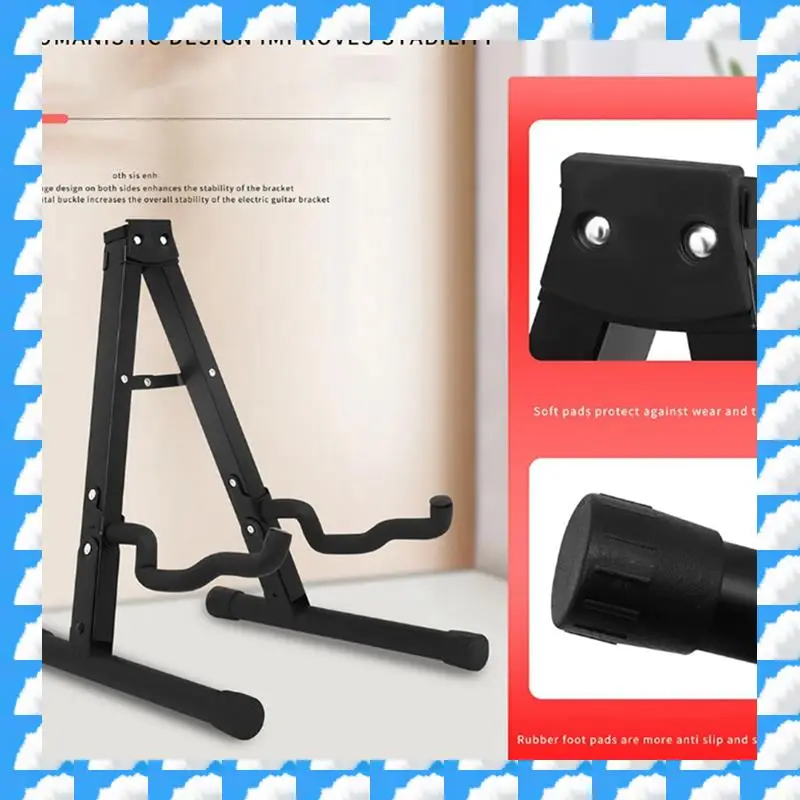 

Foldable A-Frame Guitar Stand Thickened Folding Metal Rack For Acoustic Electric Wood Guitar Bass Vertical Floor Stand Durable