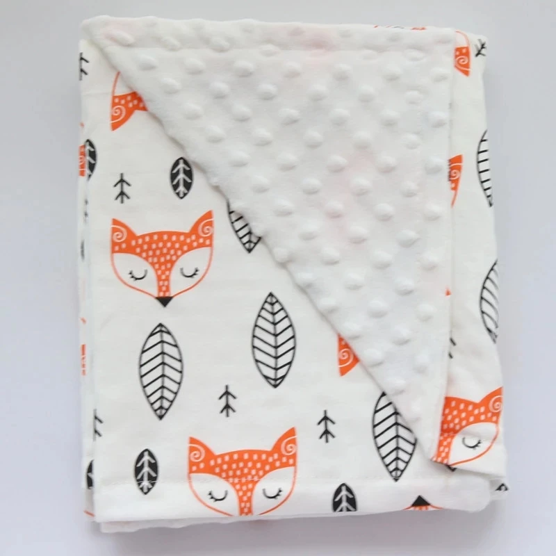 Baby Blanket Newborn Fox Lion Printed Cotton Flannel Swaddle Wrap Blankets For Infant baby Boys Girls Bedding stroller Quilts images - 6