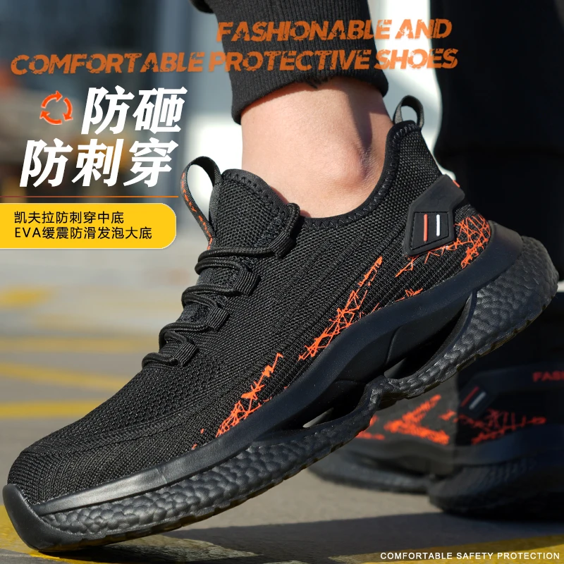 New Safety Shoes Comfortble For Men Boots Indestructible Work Shoes Fashion Casual Sneakers Male Security Protection Shoes